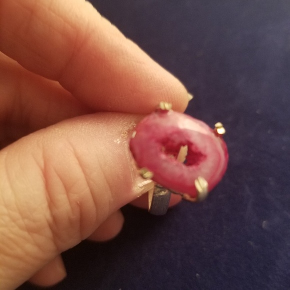 Small simple red ruby agate ring - Picture 2 of 4
